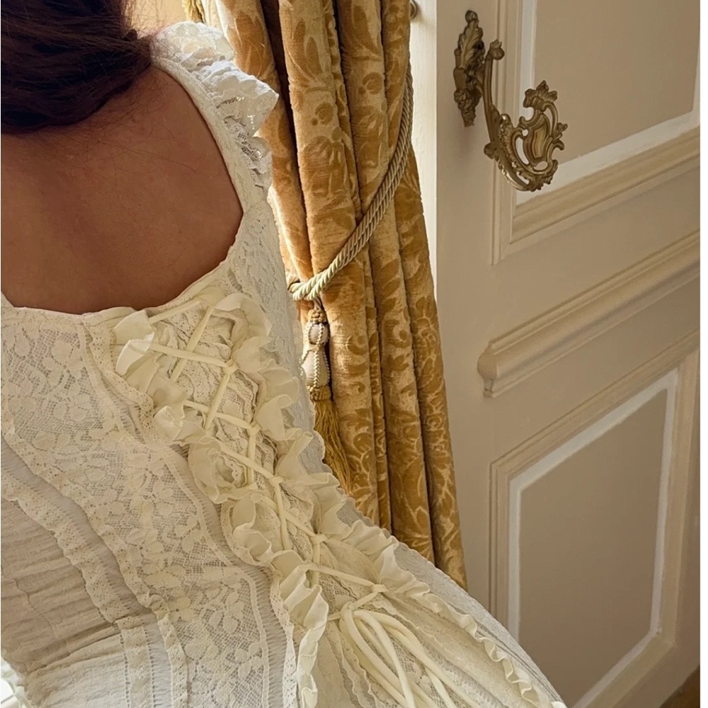 Ivory Ruffle-Trim Maxi Dress - Picture 11 of 16